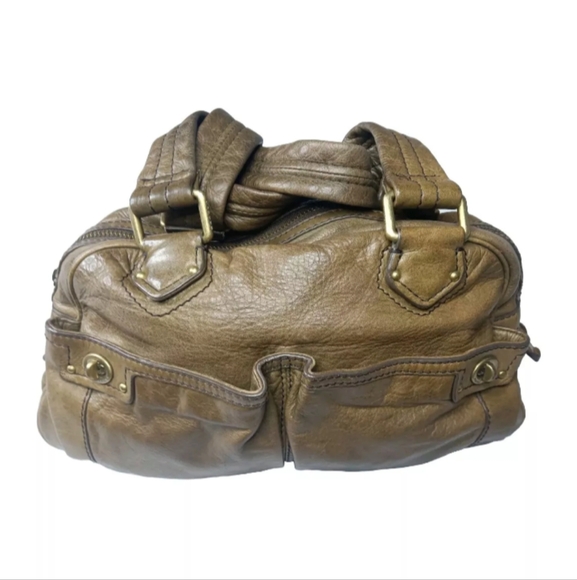 Marc Jacobs Soft Leather Satchel Handbag Olive Brown Small Handbag - Picture 2 of 14